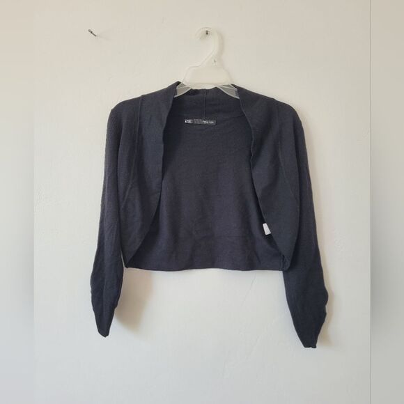 Maurices Cropped Black Half Cardigan Sweater Modest Coverup Y2K Formal Medium - Picture 5 of 9